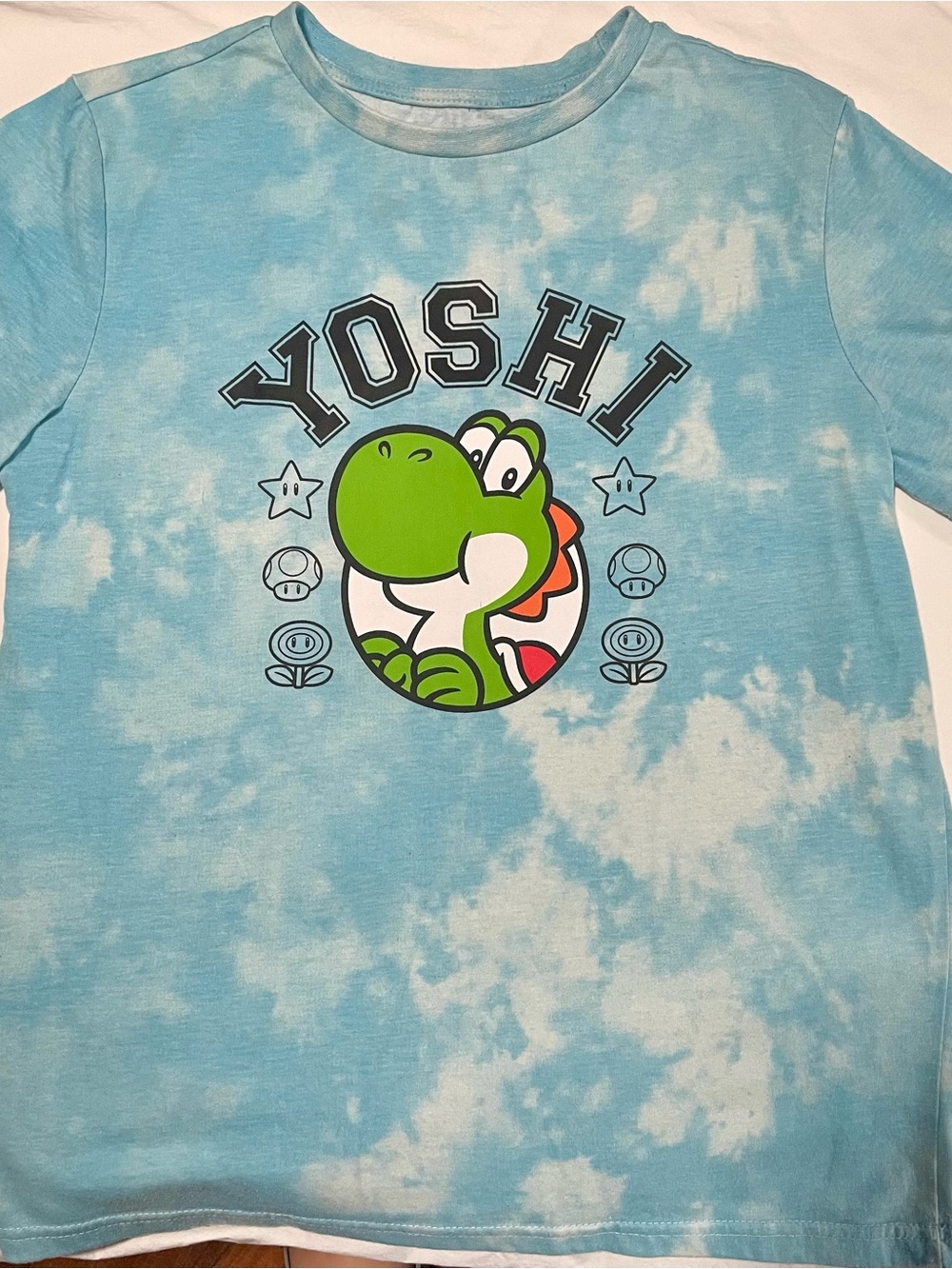Yoshi Kids' Blue Tie-Dye Short Sleeve Tee